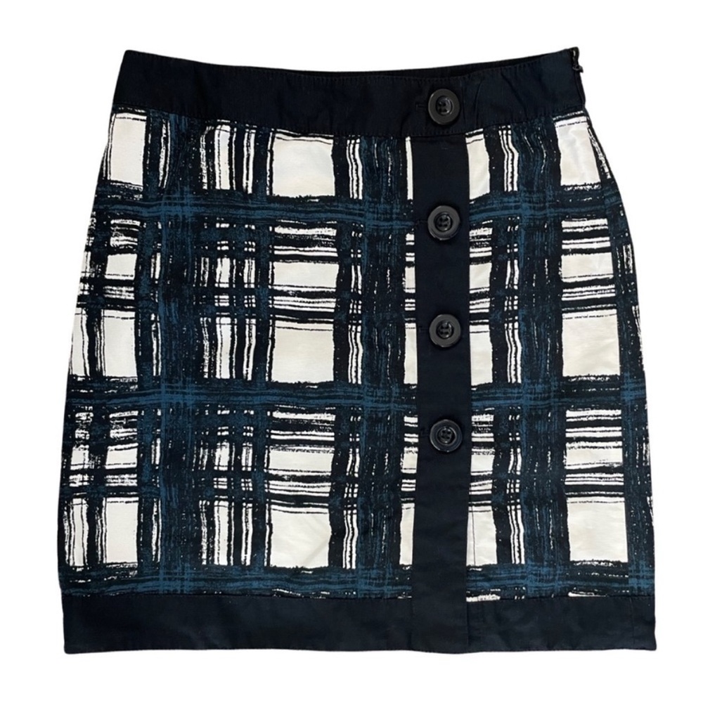 EUC. Size8. Ann Taylor windowpane Plaid Button-Front Slim Skirt